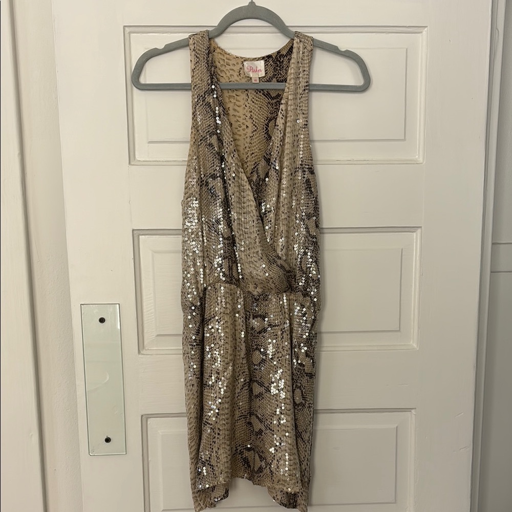 Parker Sequin Snake Print Dress